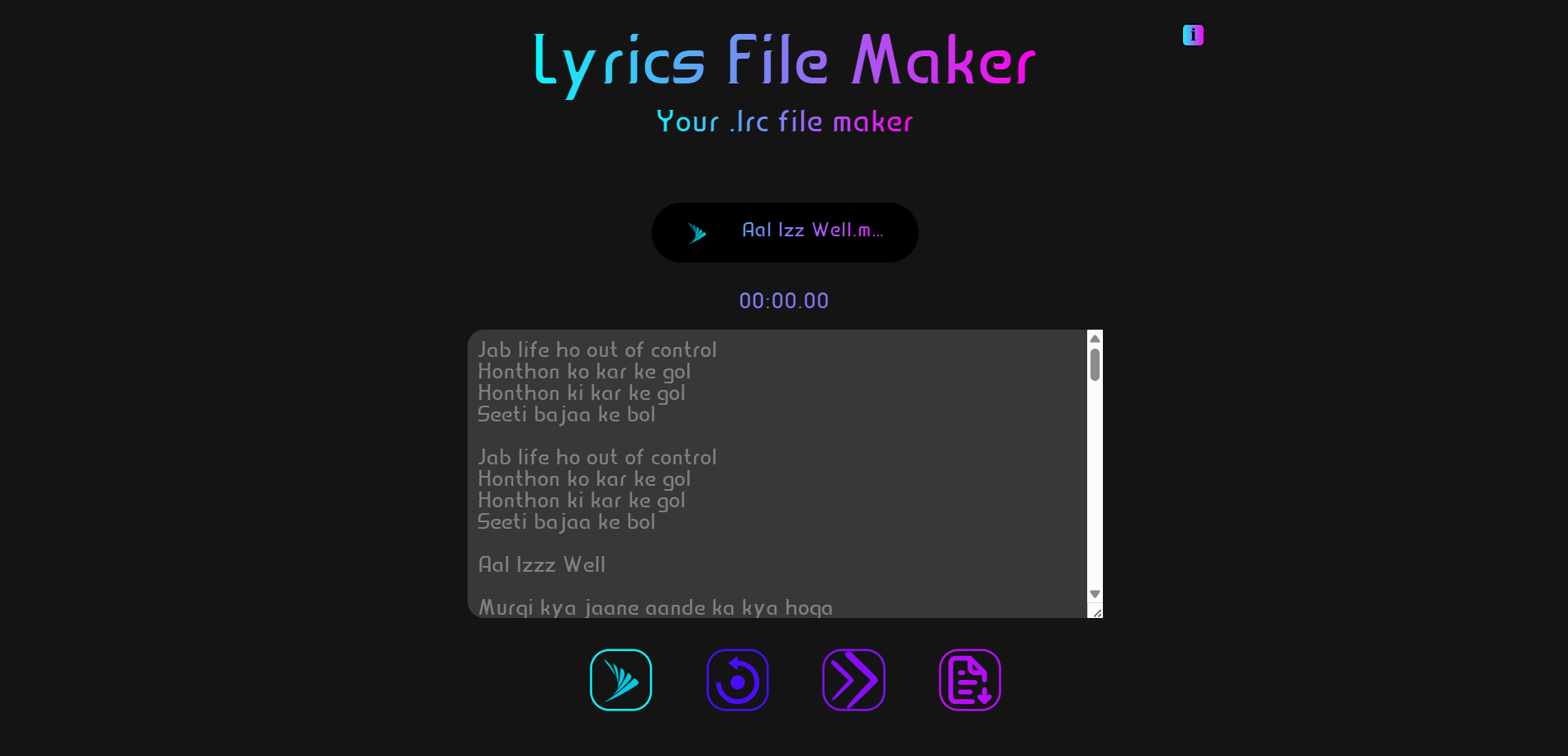Lyrics File Maker